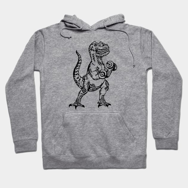 SEEMBO Dinosaur Weight Lifting Dumbbells Fitness Gym Workout Hoodie by SEEMBO